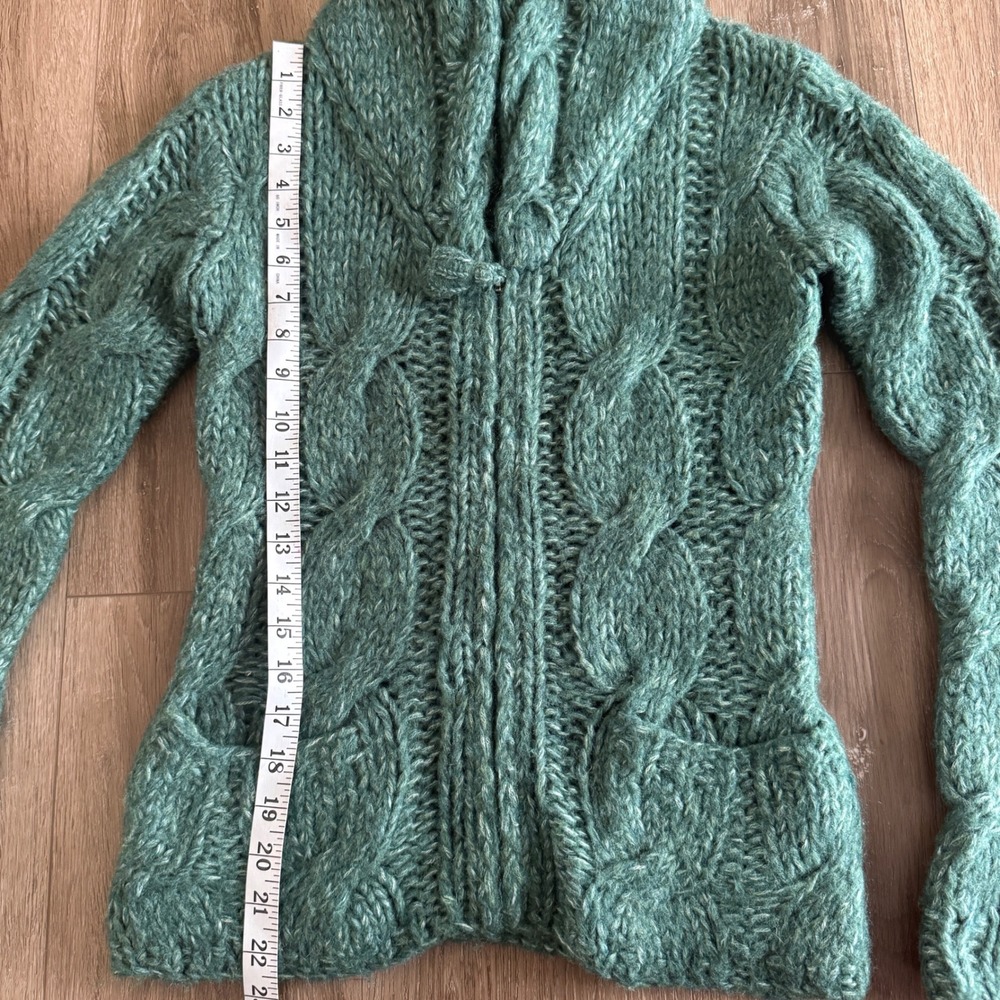 Anthropologie Sleeping On Snow Chunky Cable Knit Zip Cardigan S - Picture 5 of 8